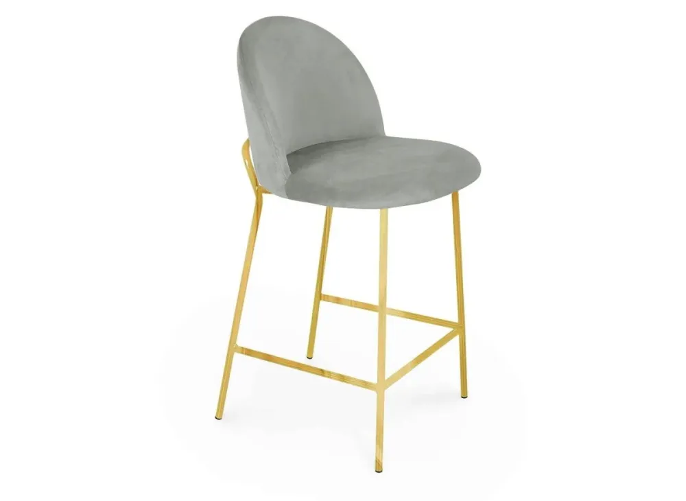 Set di 2 sgabelli da bar di design velluto grigio ARABEL YS