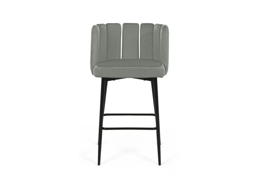 Set di 2 sgabelli da bar di design velluto grigio DEBBY YS