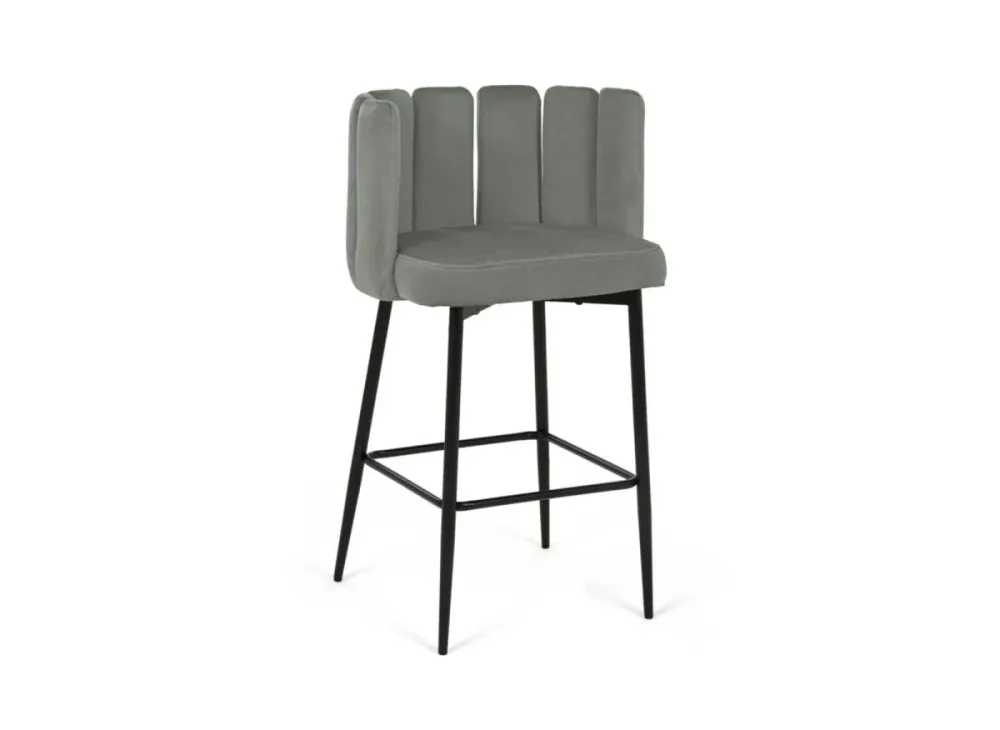 Set di 2 sgabelli da bar di design velluto grigio DEBBY YS
