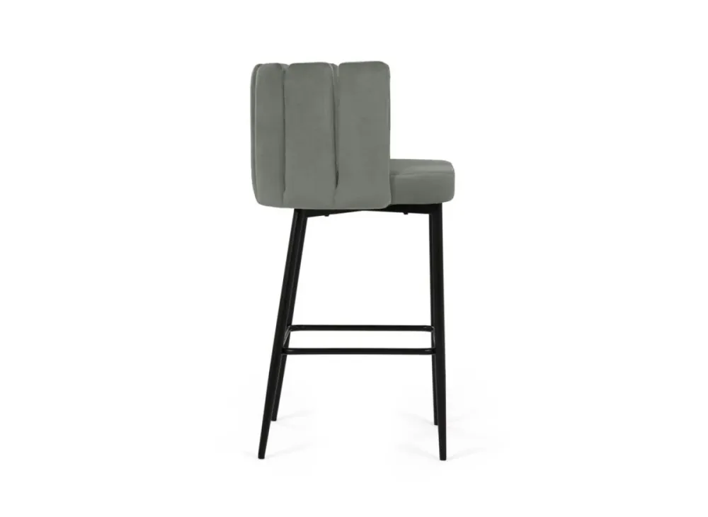 Set di 2 sgabelli da bar di design velluto grigio DEBBY YS
