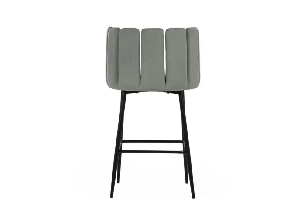 Set di 2 sgabelli da bar di design velluto grigio DEBBY YS