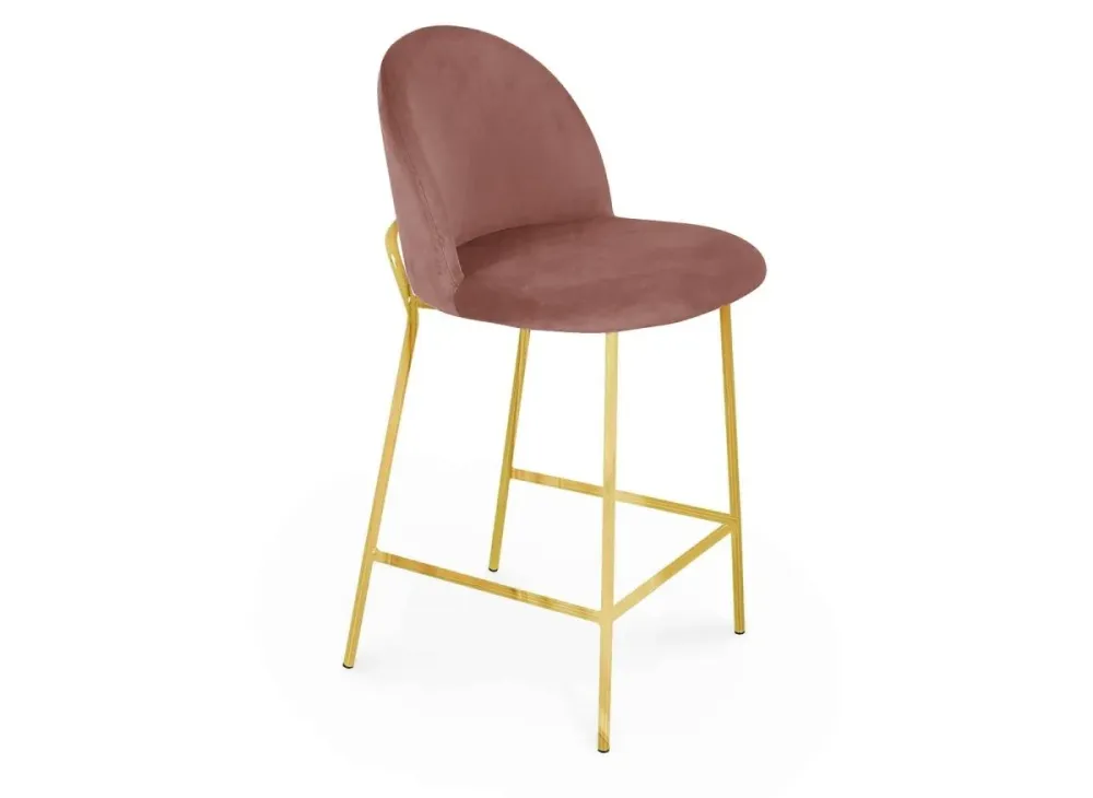 Set di 2 sgabelli da bar di design velluto rosa ARABEL YS