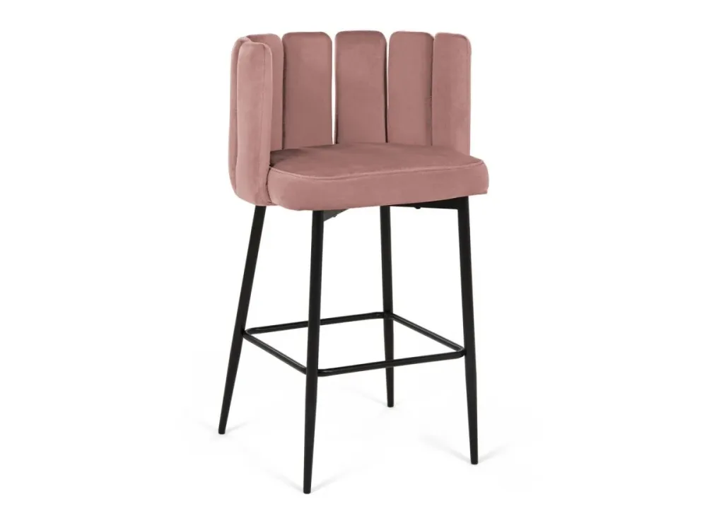Set di 2 sgabelli da bar di design velluto rosa DEBBY YS