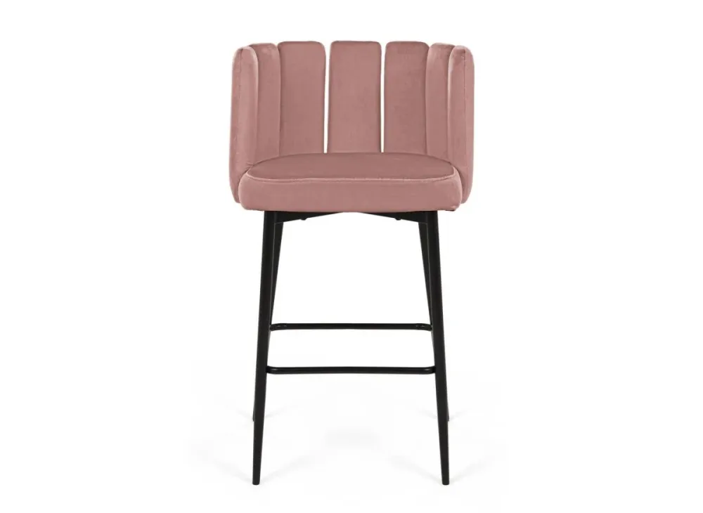 Set di 2 sgabelli da bar di design velluto rosa DEBBY YS