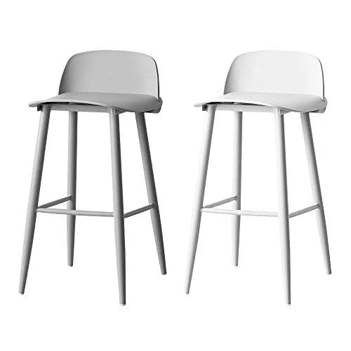 yunyu Sedia da Ufficio,Sgabello da Bar Alto Grigio e Bianco (Due Set) Altezza 75 cm (30 Pollici) Struttura Ferro Gambe Spe...