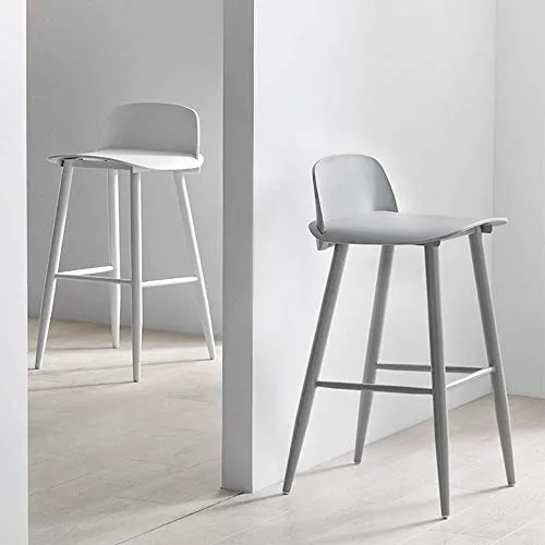yunyu Sedia da Ufficio,Sgabello da Bar Alto Grigio e Bianco (Due Set) Altezza 75 cm (30 Pollici) Struttura Ferro Gambe Spe...