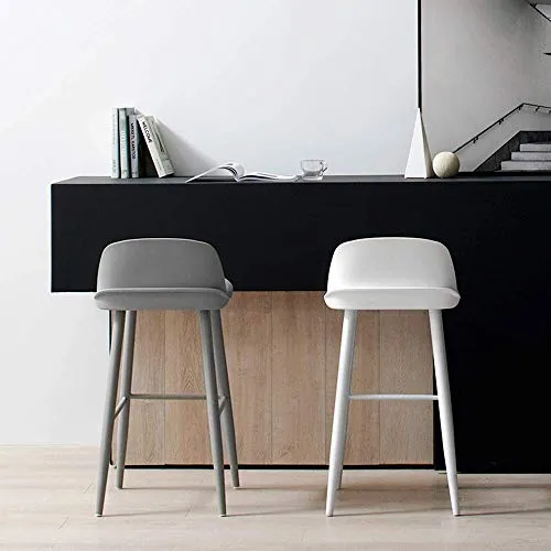 yunyu Sedia da Ufficio,Sgabello da Bar Alto Grigio e Bianco (Due Set) Altezza 75 cm (30 Pollici) Struttura Ferro Gambe Spe...