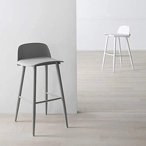 yunyu Sedia da Ufficio,Sgabello da Bar Alto Grigio e Bianco (Due Set) Altezza 75 cm (30 Pollici) Struttura Ferro Gambe Spe...