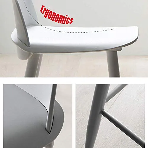 yunyu Sedia da Ufficio,Sgabello da Bar Alto Grigio e Bianco (Due Set) Altezza 75 cm (30 Pollici) Struttura Ferro Gambe Spe...