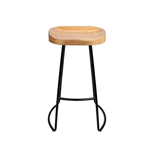 yunyu Sedia Ufficio,Sgabello da Bar Alto Legno massello Nero, (Seduta 75 cm, 30 Pollici), Cuscino Legno massello con Strut...