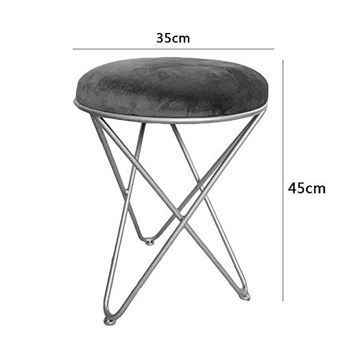 yunyu Sedia da Ufficio,Sgabello Rotondo Creativo con Cuscino Velluto e Gambe Metallo, Sedia Antiscivolo Facile da installa...