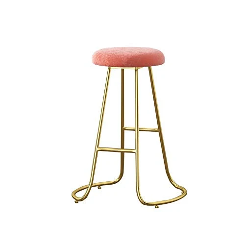 Yunyu - Sgabello alto facile da fare con altezza di 65 cm, cuscino ferro velluto con struttura ferro, colore oro, per rist...