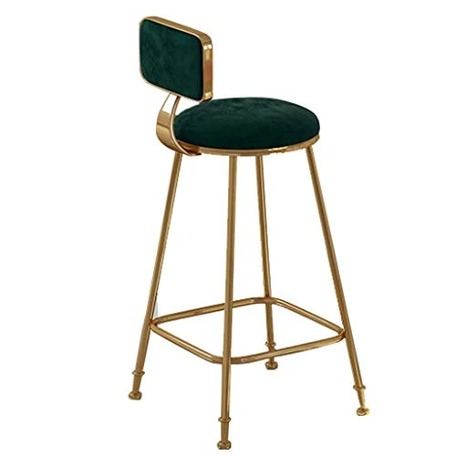 mobili Moderni Sgabello da Bar Moderno Sgabello Alto da Cucina per la Colazione con Schienale Rivestito Velluto e poggiapi...