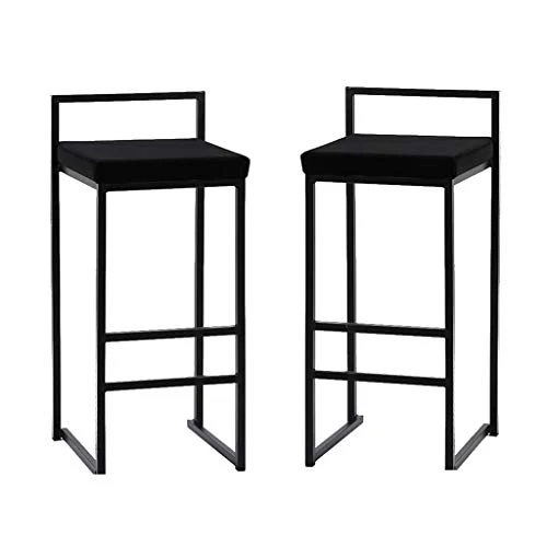 Sgabelli da Bar Set di 2 sgabelli da Bar, Sgabello da Cucina Tessuto di Velluto, poggiapiedi e Base Metallo, sedie da Pran...