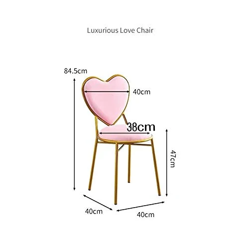 YXFW Dressing Sgabello Sala da Pranzo Lounge Chair con Metallo Leg Schienale Dressing Table Sgabello con Flanella Cuscino...