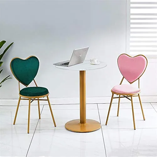 YXFW Dressing Sgabello Sala da Pranzo Lounge Chair con Metallo Leg Schienale Dressing Table Sgabello con Flanella Cuscino...