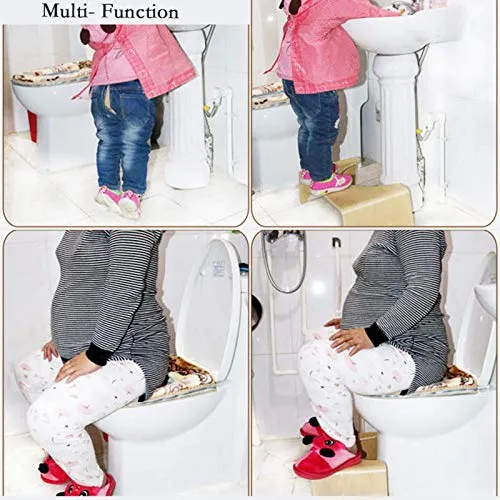 zaizai Sgabello da Bagno Portatile Legno - Sgabello da Toilette con Piedistallo Antiscivolo per Bambini Incinti E Anziani