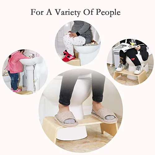 zaizai Sgabello da Bagno Portatile Legno - Sgabello da Toilette con Piedistallo Antiscivolo per Bambini Incinti E Anziani