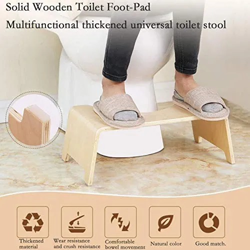 zaizai Sgabello da Bagno Portatile Legno - Sgabello da Toilette con Piedistallo Antiscivolo per Bambini Incinti E Anziani