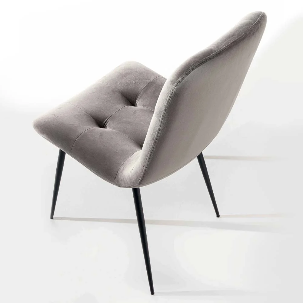 Zara - Set da 4 Sedia soggiorno moderno velluto antimacchia cm 47x61x85h - vari colori