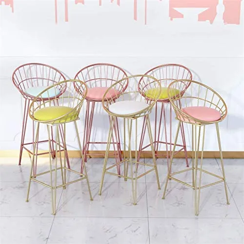 ZCY Mobili Soggiorno Sgabelli 17,7"/25,6" / 29,5"Sgabelli Imbottiti Ecopelle | Sedia da Pranzo Metallo Stile Moderno per P...