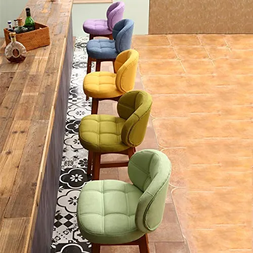 ZCY Mobili Soggiorno Sgabelli Sgabelli da Bar Legno di faggio Sedia con Schienale e poggiapiedi ergonomici | Sedie da Pran...