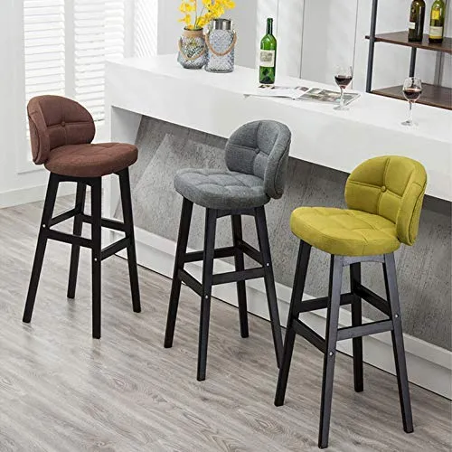 ZCY Mobili Soggiorno Sgabelli Sgabelli da Bar Legno di faggio Sedia con Schienale e poggiapiedi ergonomici | Sedie da Pran...