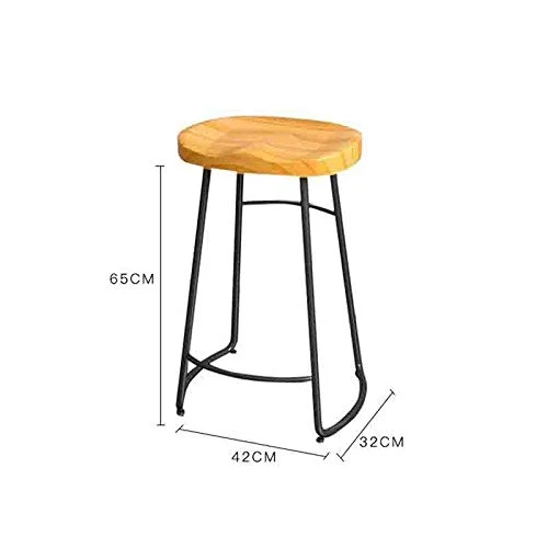 Zhangmeiren Seggiolone Ferro Battuto Moderno Legno Massello Moderno E Minimalista (Color : B, Size : 65X42X32cm)