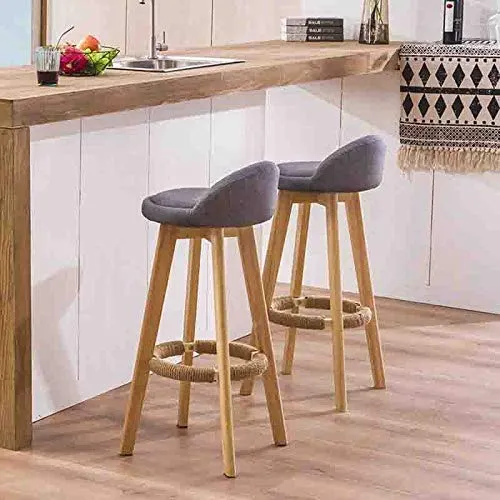 Zhangmeiren Sgabello Alto Legno Massello Semplice Tavolo da Bar E Sedia Schienale Sedia da Bar Il Tempo Libero (Color : E)