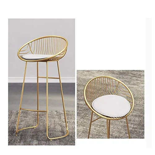 Zhangmeiren Sgabello Alto Moderno Minimalista Ferro Battuto Alto Tavolo da Bar Sgabello da Bar Sedia da Pranzo (Size : 60cm)
