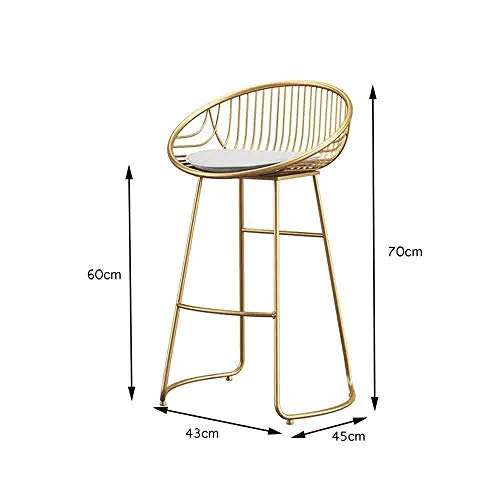 Zhangmeiren Sgabello Alto Moderno Minimalista Ferro Battuto Alto Tavolo da Bar Sgabello da Bar Sedia da Pranzo (Size : 60cm)