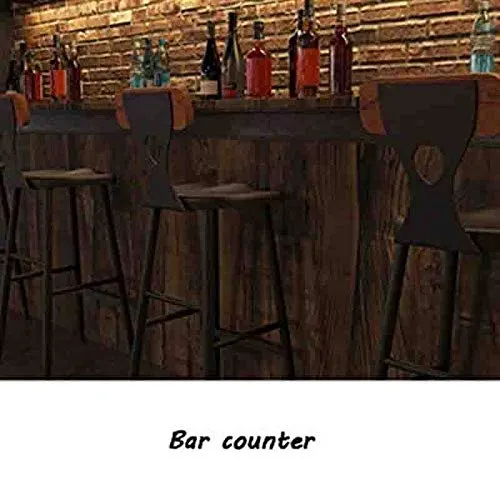 Zhangmeiren Sgabello da Bar Sedia da Colazione Sgabello Alto E Cuscino Seduta Schienale Sedia da Bar retrò Nera
