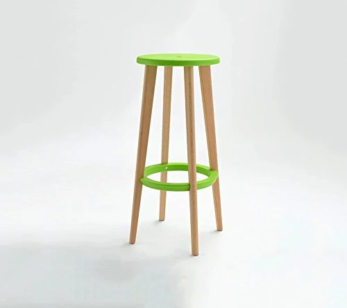 ZHJING Seggiola da Bar Sedie Bar, Materiale PP Cuscino Gambe Legno massello, High Chair Bar Caffetteria Casa Moda Semplice...