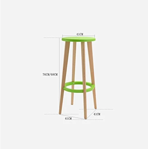 ZHJING Seggiola da Bar Sedie Bar, Materiale PP Cuscino Gambe Legno massello, High Chair Bar Caffetteria Casa Moda Semplice...