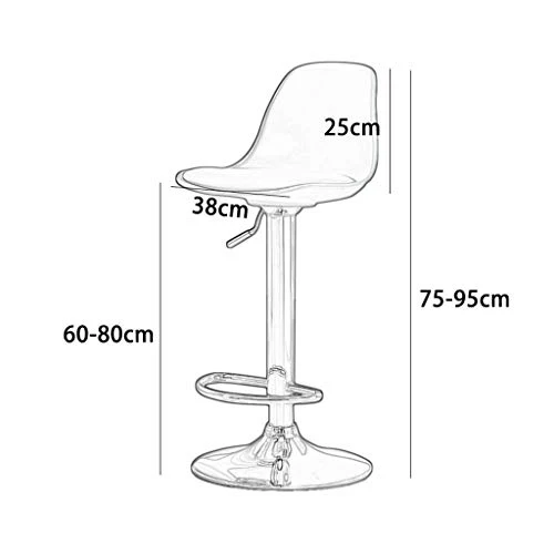 ZHJING Seggiola da Bar Sgabelli da Bar Rotating Creative Bar Sgabello da Bar Sgabello Alto da Bar con Schienale Alto, con...