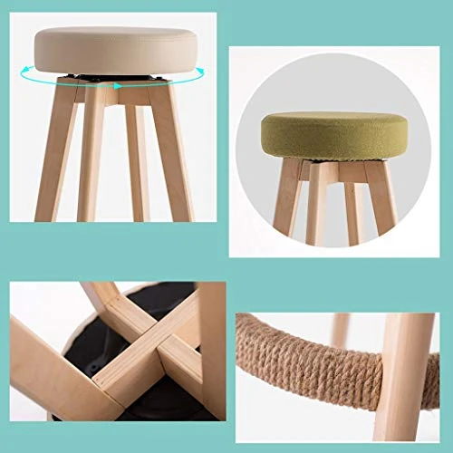ZHJING Seggiola da Bar Sgabelli da Bar Rotating Creative Chair Sgabelli Alti Home Sgabello da Bar Legno Sgabelli da Bar Mi...