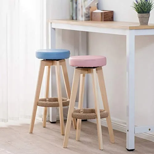 ZHJING Seggiola da Bar Sgabelli da Bar Rotating Creative Chair Sgabelli Alti Home Sgabello da Bar Legno Sgabelli da Bar Mi...