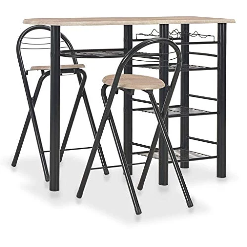 ZHXYY Set Tavolo da Bar 3 Pezzi con 2 sgabelli da Bar Tavolo da Bar per la Colazione e sgabelli Set per Cucina Soggiorno S...