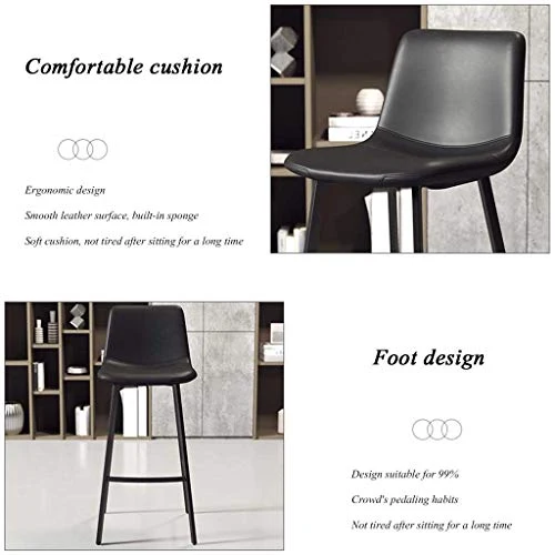 ZINIUKEJI Sgabelli da Bar con poggiapiedi e Gambe Metallo, sgabelli Alti Cucina Moderna, Bar, Balcone, Ecopelle