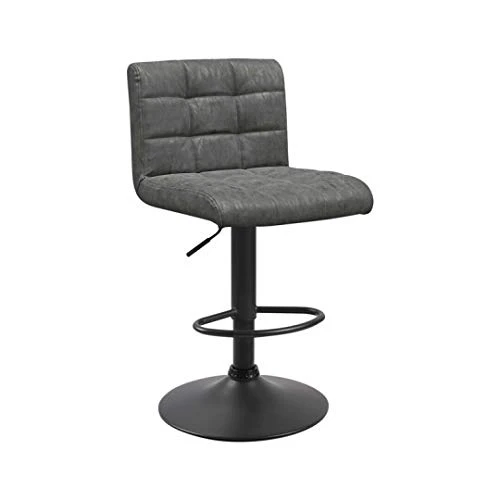 Zone Seattle - Sgabello con schienale girevole sospensione, PU, XL, colore: Grigio ZONS