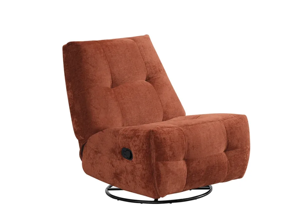 Poltrona relax girevole LISON velluto terracotta screziato ZOY