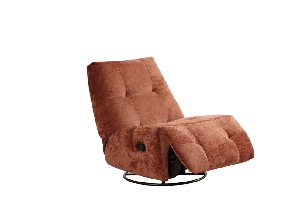 Poltrona relax girevole LISON velluto terracotta screziato ZOY