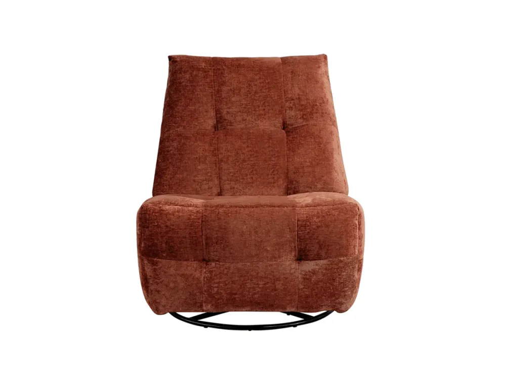 Poltrona relax girevole LISON velluto terracotta screziato ZOY