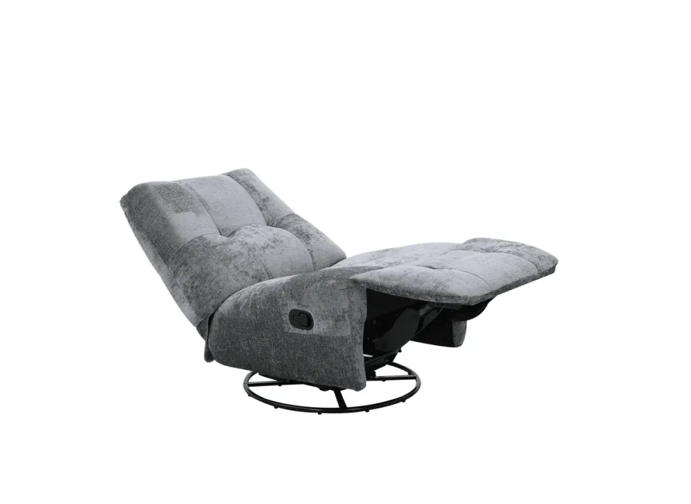 Poltrona relax girevole velluto grigio screziato LISON ZOY