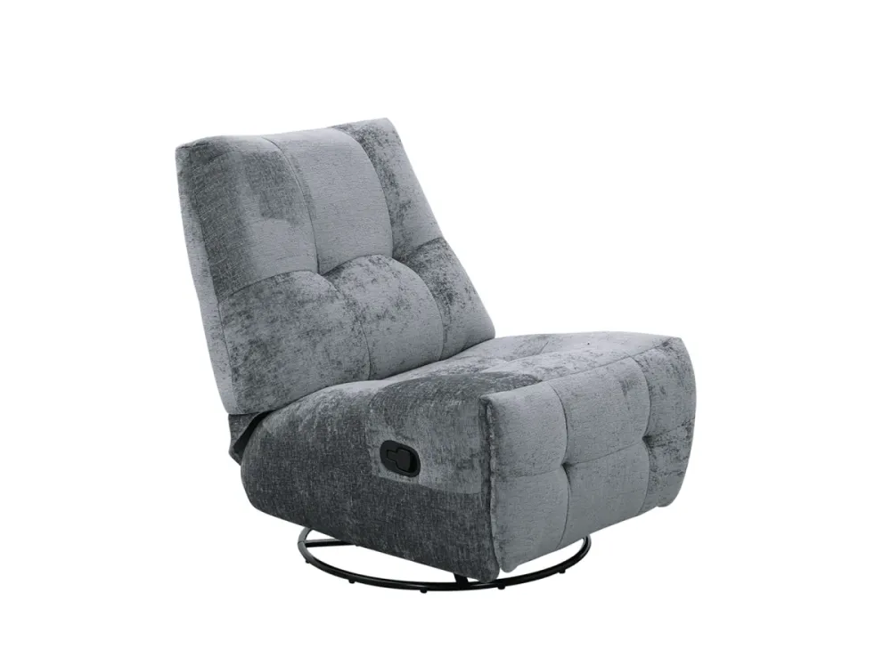 Poltrona relax girevole velluto grigio screziato LISON ZOY
