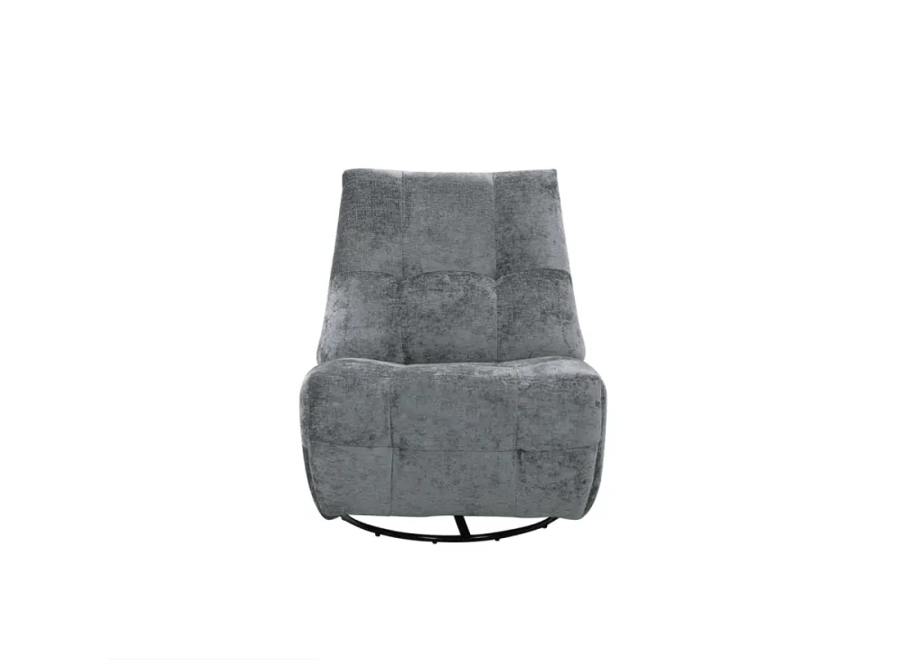 Poltrona relax girevole velluto grigio screziato LISON ZOY
