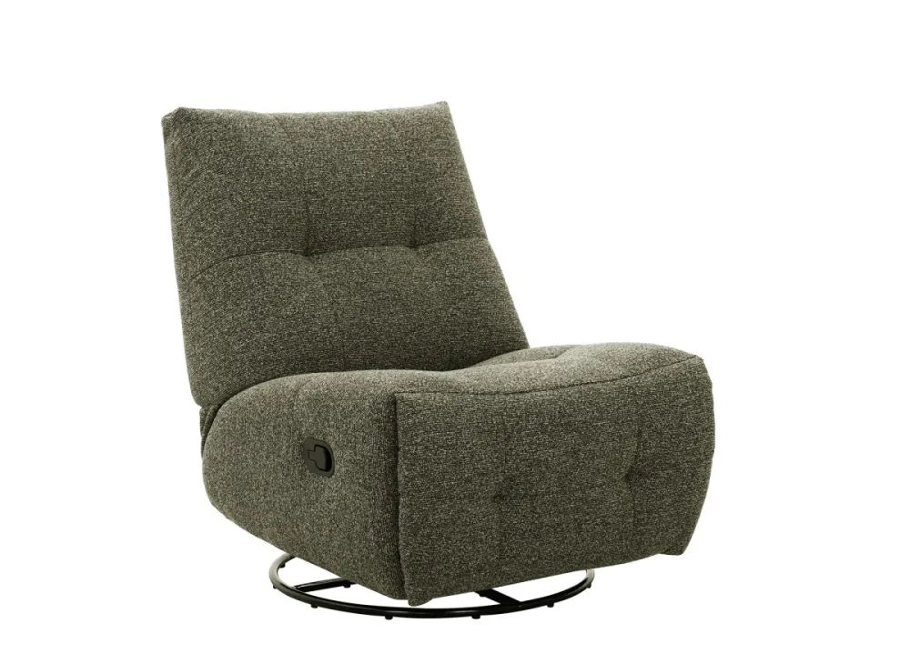 Poltrona relax girevole velluto strutturato verde kaki LISON ZOY