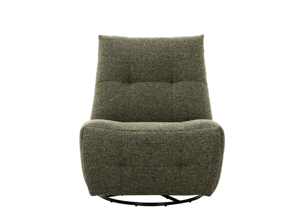 Poltrona relax girevole velluto strutturato verde kaki LISON ZOY