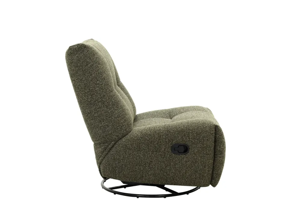 Poltrona relax girevole velluto strutturato verde kaki LISON ZOY