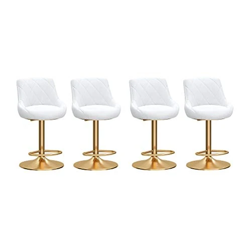 ZWJLIZI 4PCS sgabelli da Bar, Regolabile Ascensore Girevole Gas, Flanella Comodo Schienale Alto Ferro battuto la Prima Col...